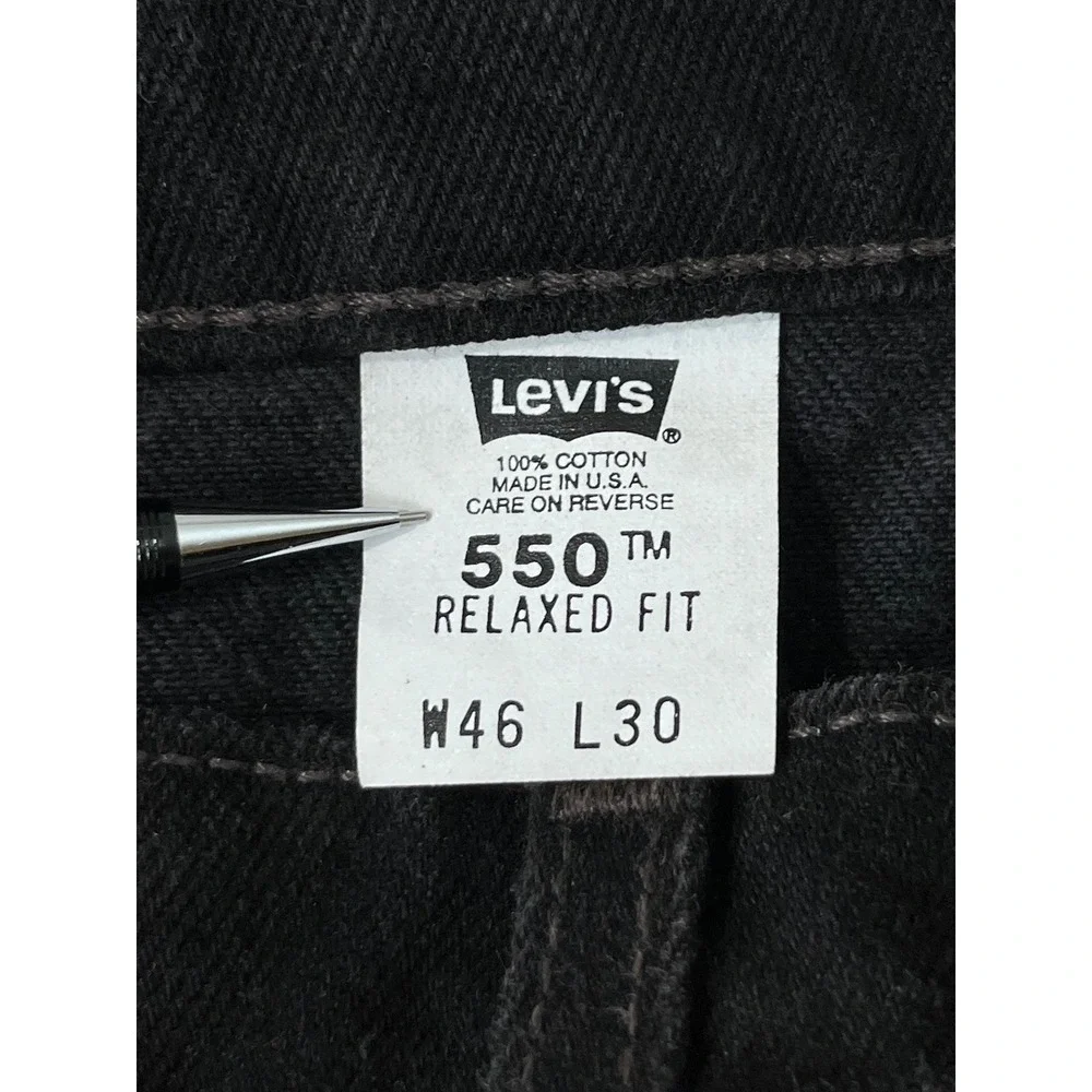 Vintage Levis 550 Relaxed Fit Jeans Men's 46(44)x30 Black Made in USA faded good